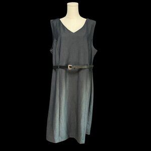 George Grey Dress w/ Belt 2X